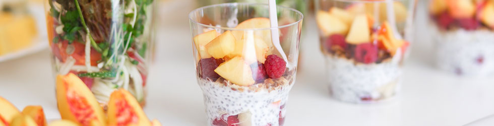 individual fruit and salad cups at event